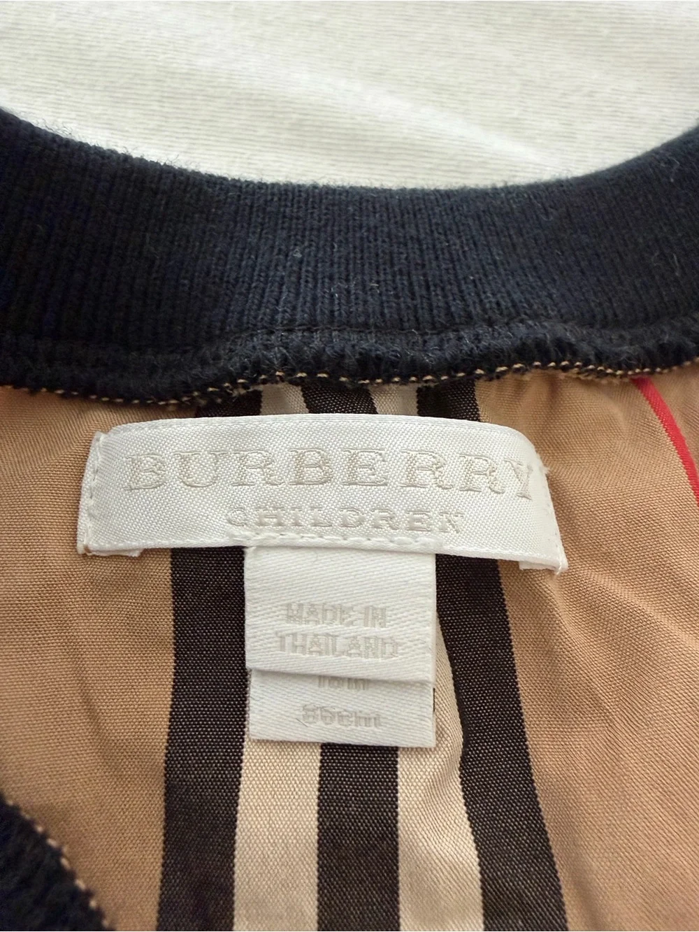 Burberry Black and Beige Striped Trim Tank Top
